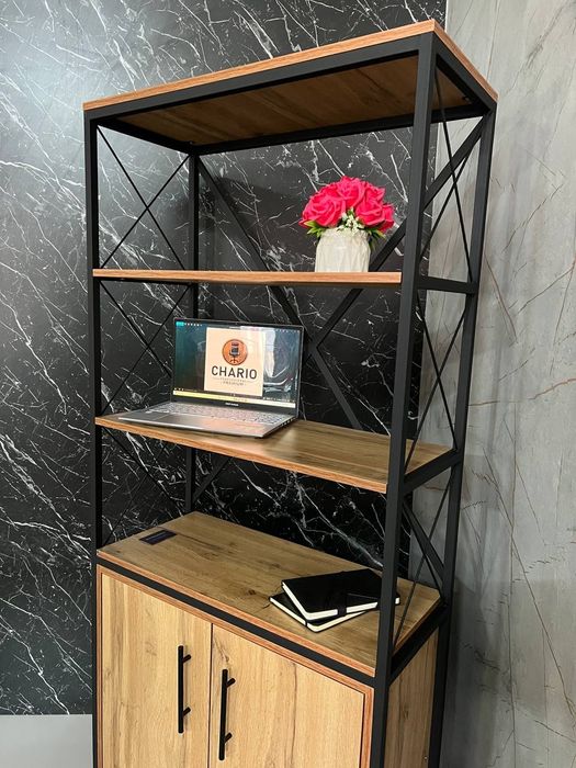 Loft uslubida kitob javon