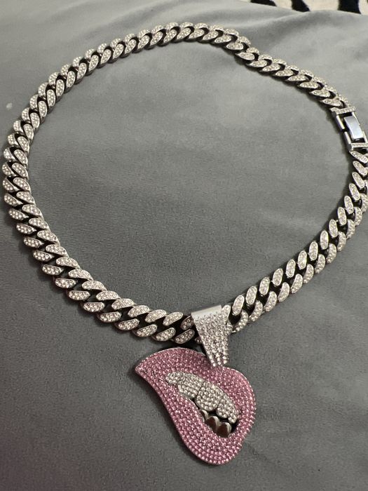 lanț cuban argintiu cu medalion