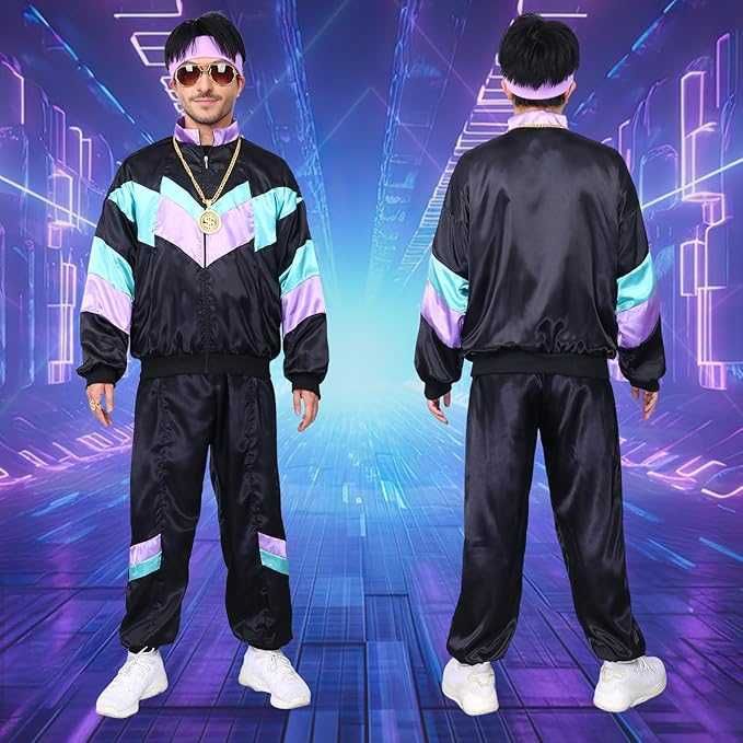 Costume cuplu retro anii 70 80. Halloween carnaval