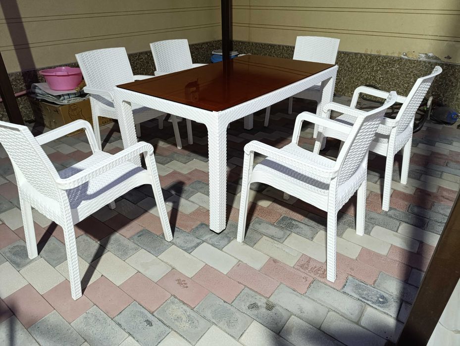 Качественная плетенная садовая мебель на 6 персон