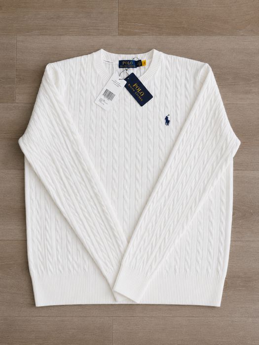 Pulover Polo Ralph Lauren Cable Knit Alb – Nou cu etichetă