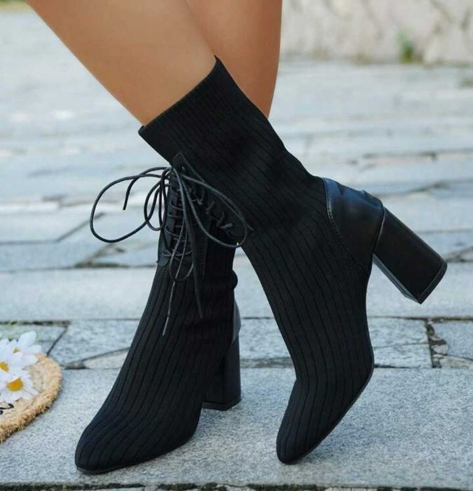 Дамски  черни боти shein