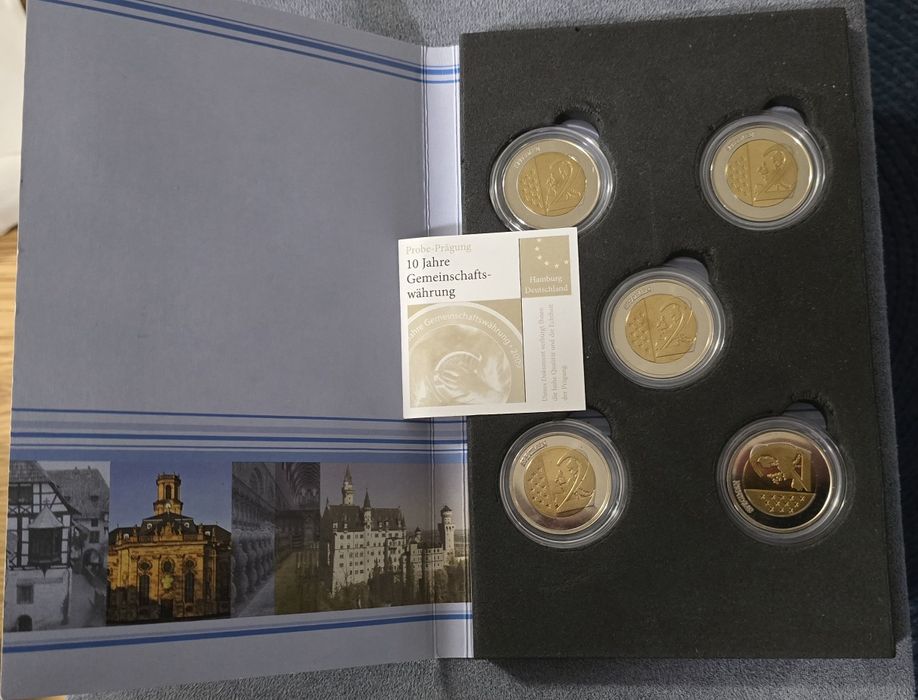 монети сет -10 години евро – комплект пробни отсечки (Хамбург)