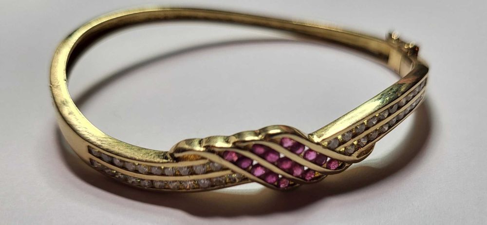 Bratara superba din aur galben 18k cu rubine 0.75ct + diamante 1.05ct