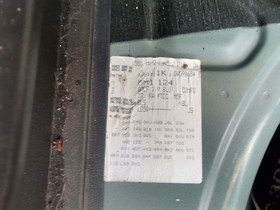 Vw golf plus BLU 1.9Tdi 77kw 105КС BLS за части