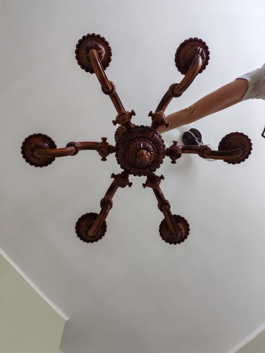 Candelabru 6 brate lemn