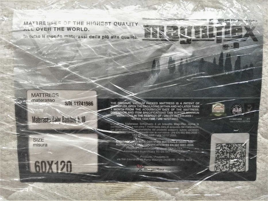 Бебешки матрак MAGNIFLEX Двулицев матрак ECO BABY BAMBOO 120х60