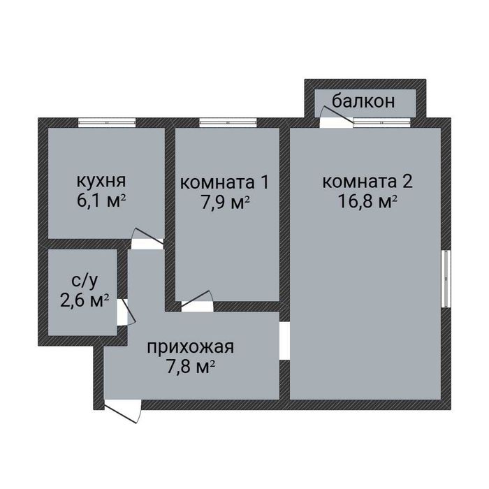 2-комнатная в центре