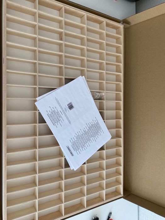 Дефектен дървен рафт, етажерка за колички, 90 отделения, Hot wheels