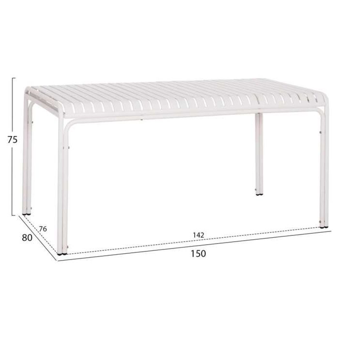 Маса, Rachel, Бял, Алуминий, 150х80х75см.