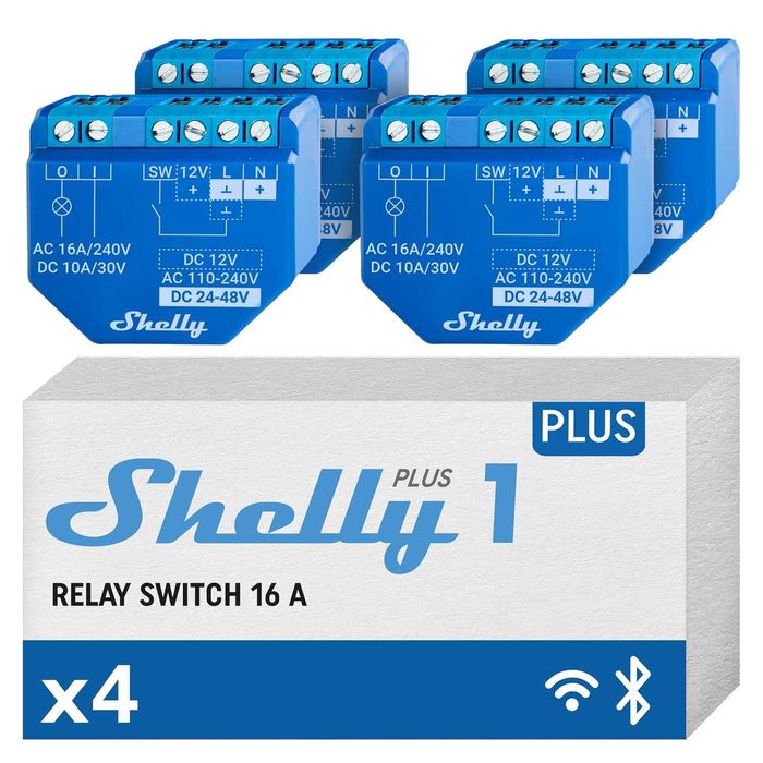 Shelly 1 Gen3 Set de 4 relee WiFi/Bluetooth