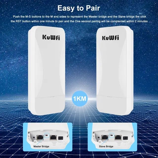 1-2KM 2.4G Point to Point wireless bridge Long Range 300Mbps Външна CP