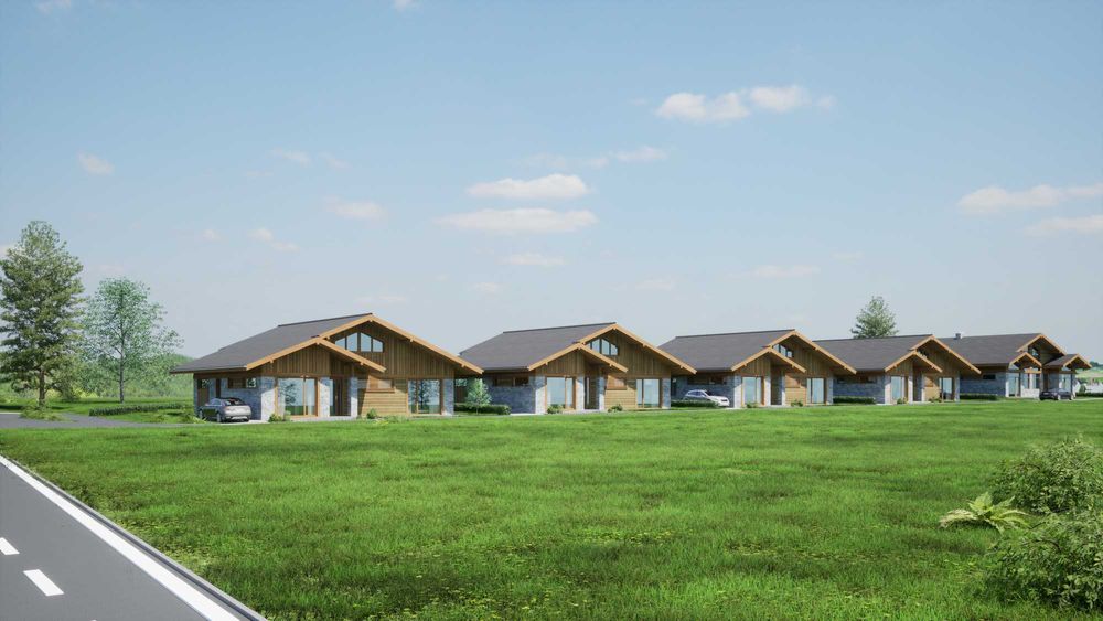 Еднофамилна къща с пет спални в алпийски стил между Банско и Разлог