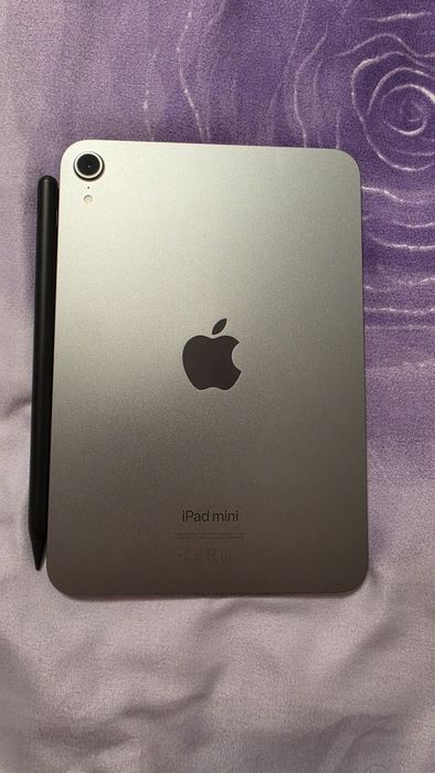 Apple iPad mini 7 (2024), nou 12 cicluri baterie, 128GB, Wi-Fi, Space Grey + Stylus pen Zoopie