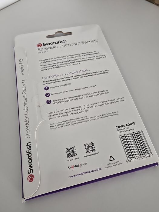 plicuri cu lubrifiant pentru distrugătoare de documente
