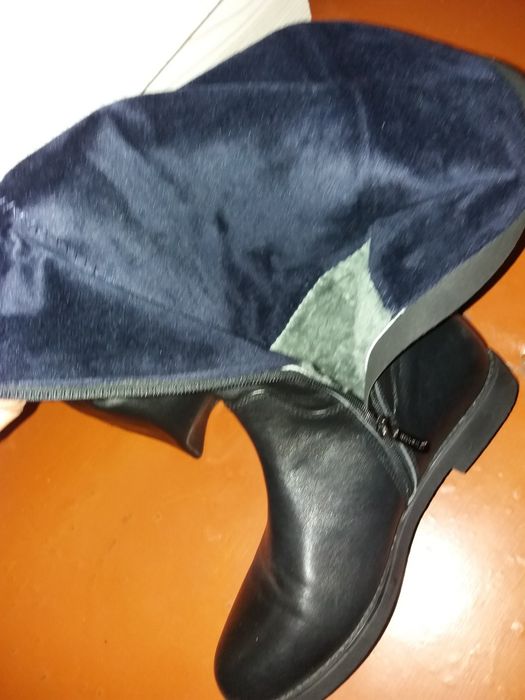 Сапоги евро зима Ботфорды кожа 38 размер