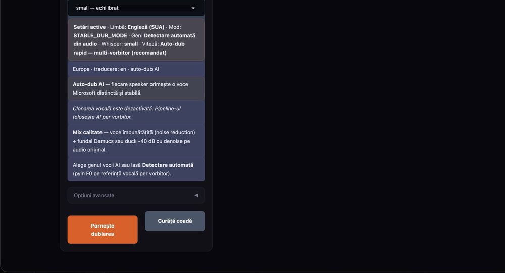 Aplicație dublare video AI - Viddub - cod sursă, rulează local