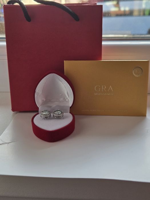 Cadou de Lux Valentine's Day: Cercei Moissanite 6ct (Argint 925)