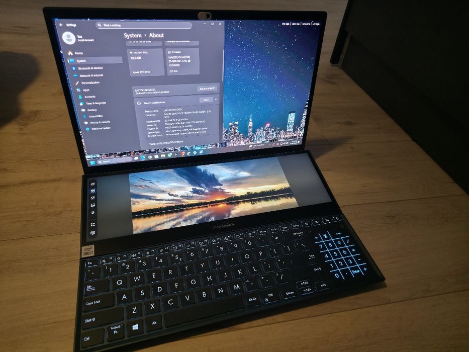Laptop ASUS ZenBook Pro Duo 15" OLED 4K Intel Core i7 , 32GB, RTX 3070