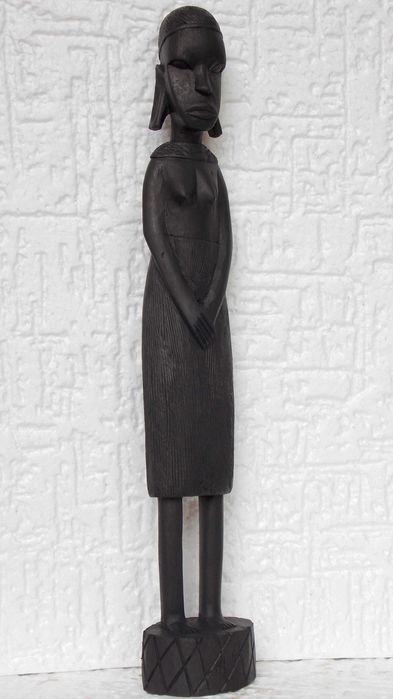 Statueta sculptura veche abanos,arta africa antichitati vintage antic