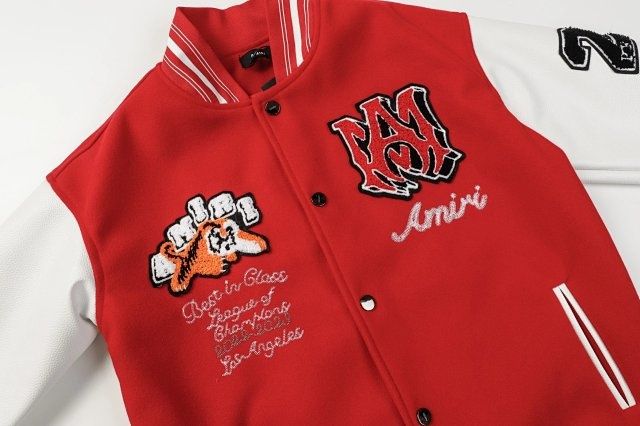 Jacheta amiri logo patch varsity jacket