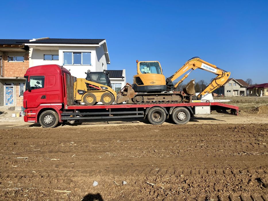Transport utilaje constructii, utilaje agricole, nacele,
