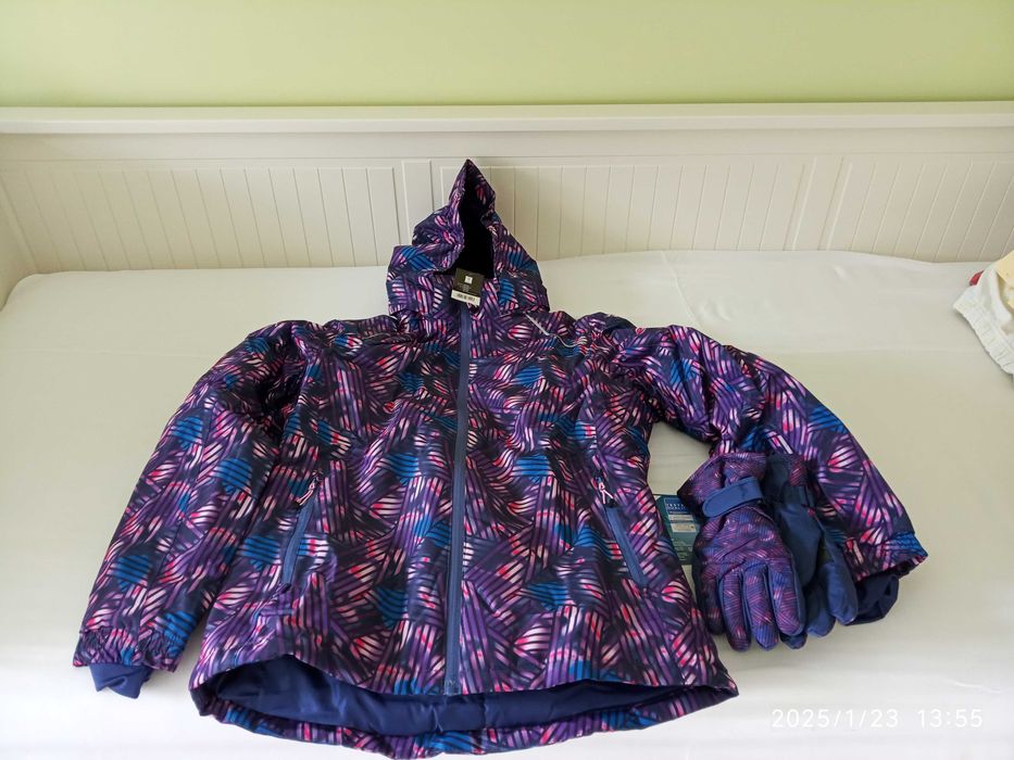 Ски яке за момичета ветро- и водоустойчиво с ръкавици