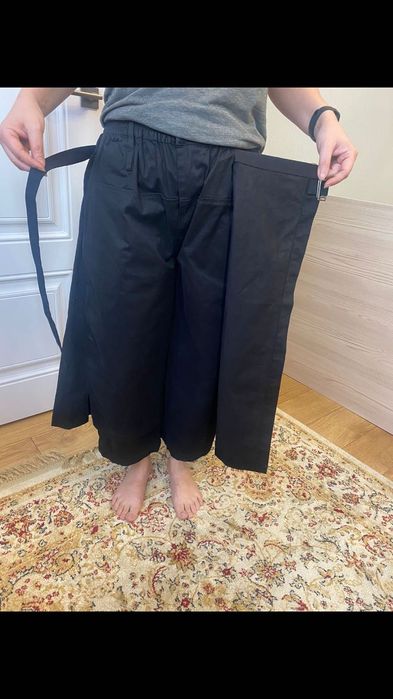 Кюлоты -юбка, хлопок, черный