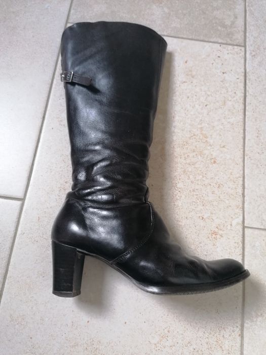 Cizme piele, maro inchis, mas 36