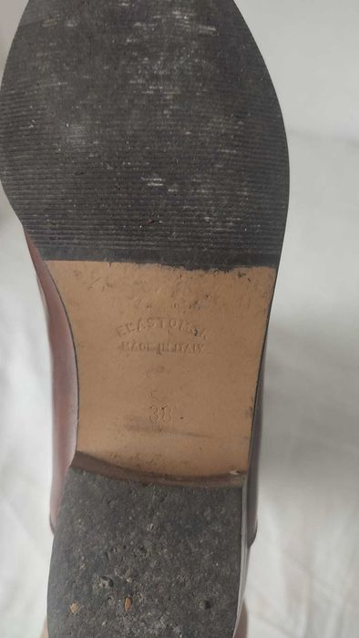 Cizme piele naturală Italia vintage stil equestrian damă 38 maro