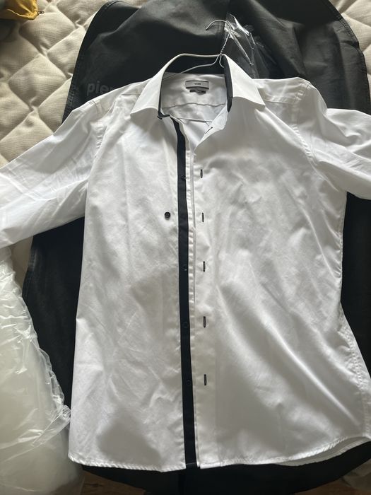 Мъжки черен стилен костюм Carducci 48 размер Slim Fit