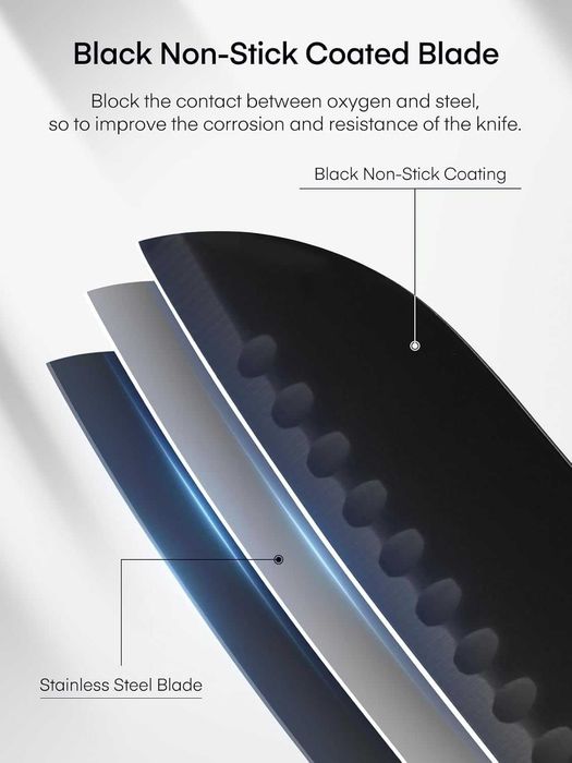 Комплект ножове D.Perlla, 16бр от високовъглеродна неръждаема стомана