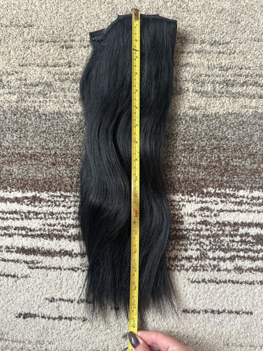 Черна естествена коса 45 см 180 гр. треси