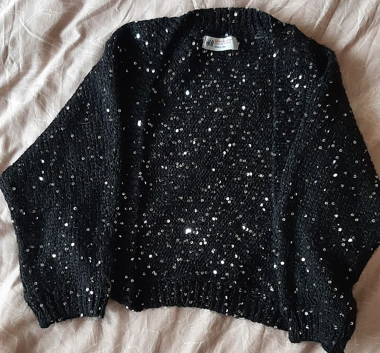 Дънки,суитчър, рокля и ръкави с пайети за момиче 10-12г.