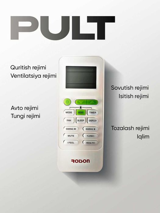 Кондиционер Roison RAC 12 RHWG GFBPWa с тэном. Инвертор