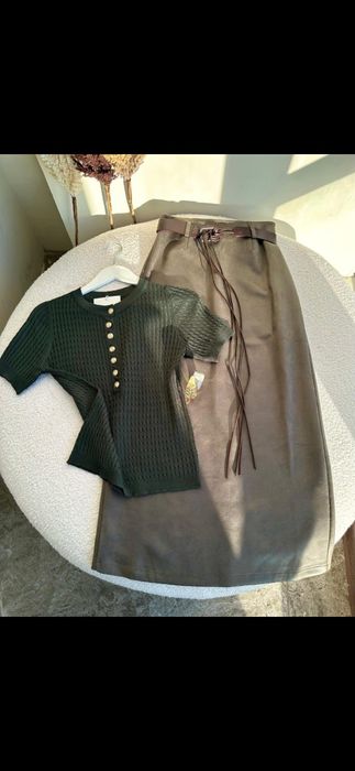 Атлас юбка, кофта