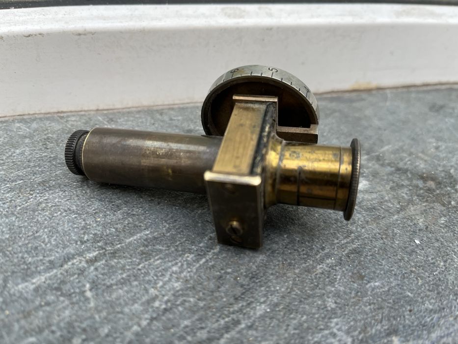 Colimator optic filar din alamă pentru microscop (antic) cca. 1900