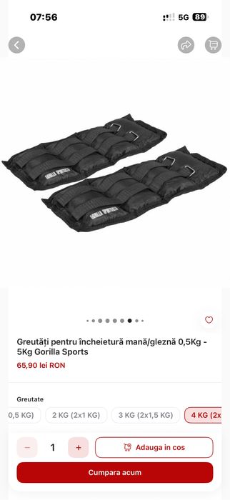 Greutati incheieturi maini picioare glezne de la 05 kg la 5 kg noi
