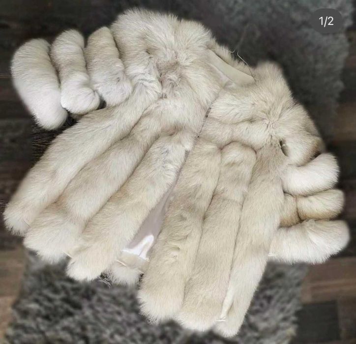 Ново палто от лисица и естествена кожа