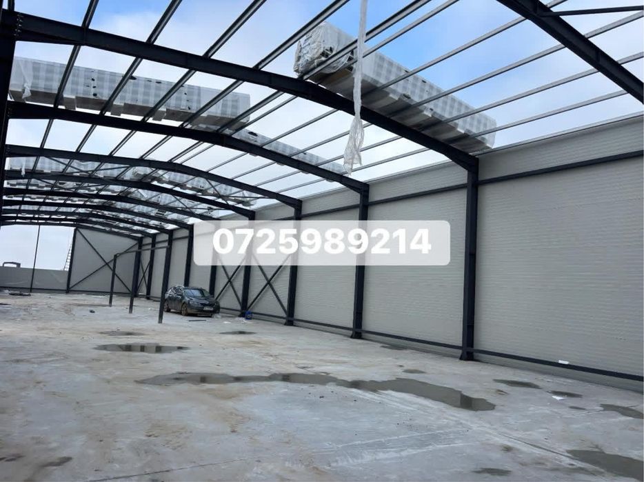 Hala metalica 600mp structura metalica cu panouri sandwich de 100mm