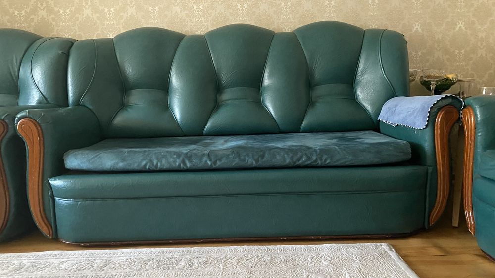 Кожаные диваны 3+2+1 (раскладной)