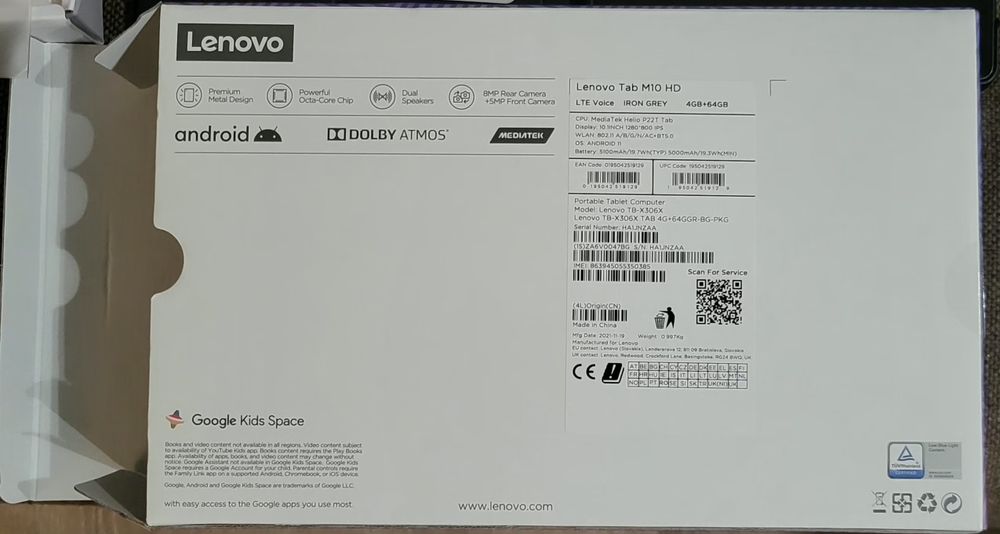 Tabletă Lenovo Tab M10 HD, 4GB, 64GB, SIM, card 64GB. Stare perfectă!