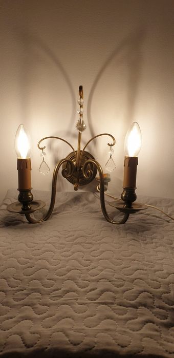 Accesoriu decor lumina vintage colectie alama cristal  Franta 1930