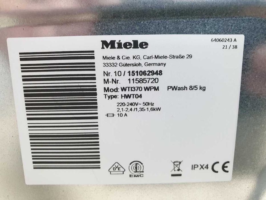 XL 8кг/5кг Miele WT1 Пералня със Сушилня Миеле 12м Гаранция