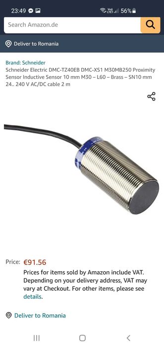 Senzor inductiv proximitate Telemecanique xs1 m30mb250 agro