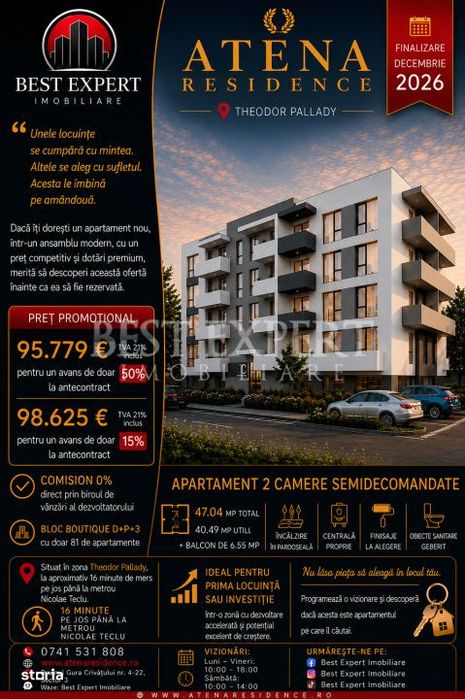 2 Camere Premium | Parcare Acoperita | Incalzire in Pardoseala | Avans — fotografia 1