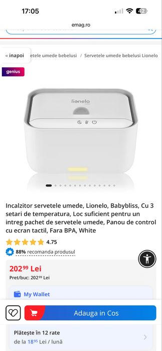 Incalzitor servetele umede Lionelo Babybliss