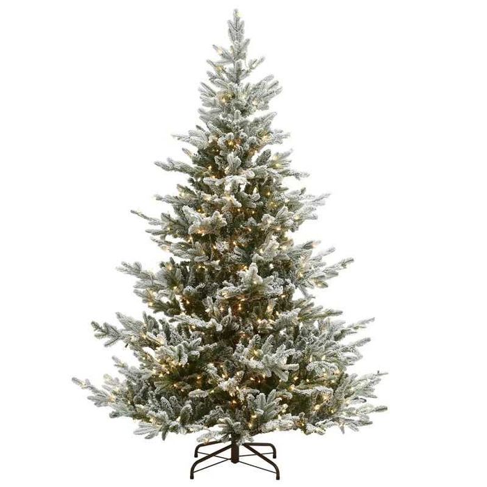 Brad de Crăciun 1,8 m cu Efect de Zăpadă + Lămpi LED