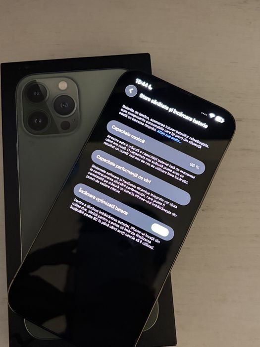 iPhone 13 Pro Max 256 GB Full Box 96% sanatate Alpine Green