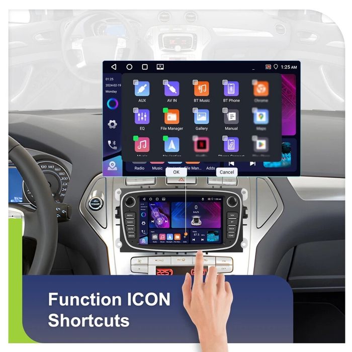 Navigatie Android Ford Focus Kuga Mondeo 4GB RAM 64GB ROM Quad Core